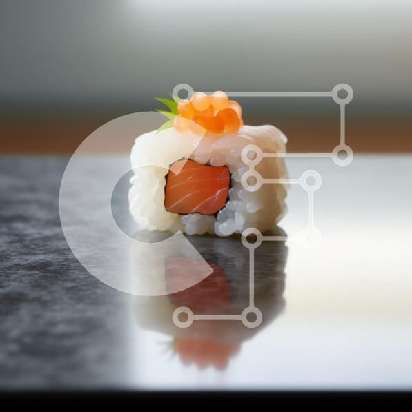 Σετ των 2 Intra Συλλεκτικό Ξύλινο Παζλ Plywood  4mm - Καλλιτεχνικό σούσι με σολομό και αυγοτάραχο Σε Ξύλινο Κουτί - Διαστάσεις: 10x10 cm – 25 κομμάτια