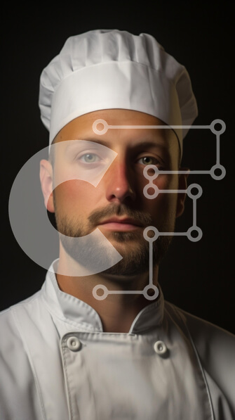 Intra Συλλεκτικό Ξύλινο Παζλ Plywood  4mm - Επαγγελματικό πορτρέτο σεφ Σε Ξύλινο Κουτί - Διαστάσεις Puzzle: 10x10 cm – 25 κομμάτια