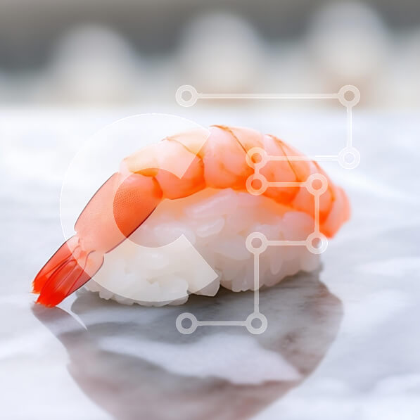 Σετ των 2 Intra Συλλεκτικό Ξύλινο Παζλ Plywood  4mm - Nigiri Sushi με γαρίδες Σε Ξύλινο Κουτί - Διαστάσεις: 10x10 cm – 25 κομμάτια