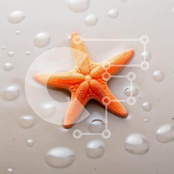 Intra Συλλεκτικό Ξύλινο Παζλ Plywood  4mm - Πορτοκαλί αστερίας σε υγρή επιφάνεια Σε Ξύλινο Κουτί - Διαστάσεις: 10x10 cm – 25 κομμάτια