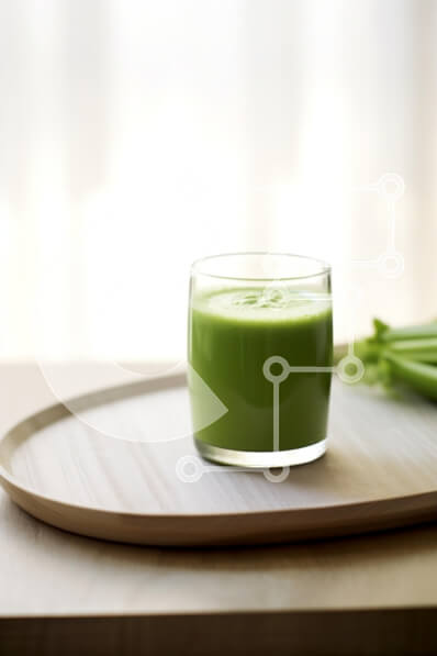 Σετ των 2 Intra Συλλεκτικό Ξύλινο Παζλ Plywood  4mm - Φρέσκος πράσινος χυμός με σέλινο Σε Ξύλινο Κουτί - Διαστάσεις: 10x10 cm – 25 κομμάτια