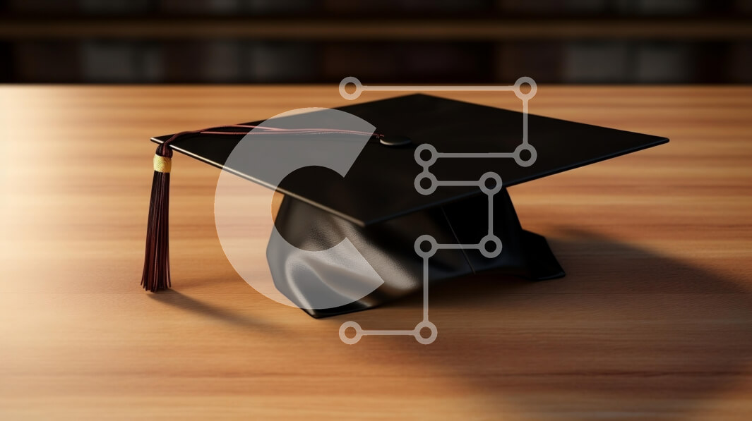 Intra Συλλεκτικό Ξύλινο Παζλ Plywood  4mm - Μαύρο καπάκι αποφοίτησης σε ξύλινη επιφάνεια Σε Ξύλινο Κουτί - Διαστάσεις Puzzle: 10x10 cm – 25 κομμάτια