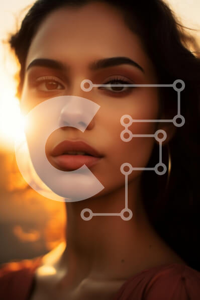 Intra Συλλεκτικό Ξύλινο Παζλ Plywood  4mm - Πορτρέτο μιας νεαρής γυναίκας στο ηλιοβασίλεμα Σε Ξύλινο Κουτί - Διαστάσεις Puzzle: 10x10 cm – 25 κομμάτια