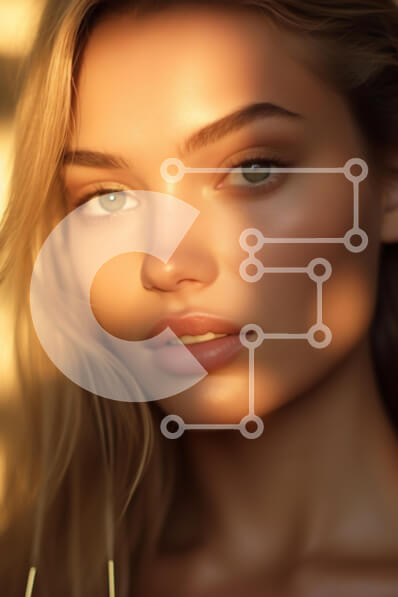 Intra Συλλεκτικό Ξύλινο Παζλ Plywood  4mm - Κοντινό πλάνο πορτρέτο μιας νεαρής γυναίκας σε ζεστό φωτισμό Σε Ξύλινο Κουτί - Διαστάσεις Puzzle: 10x10 cm – 25 κομμάτια