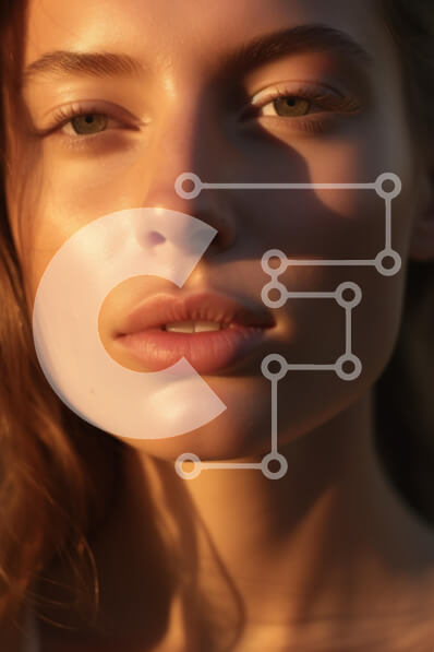 Intra Συλλεκτικό Ξύλινο Παζλ Plywood  4mm - Κοντινό πλάνο πορτρέτο μιας νεαρής γυναίκας σε απαλό φωτισμό Σε Ξύλινο Κουτί - Διαστάσεις Puzzle: 10x10 cm – 25 κομμάτια