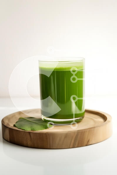 Σετ των 2 Intra Συλλεκτικό Ξύλινο Παζλ Plywood  4mm - Δροσιστικός πράσινος χυμός σε ξύλινο δίσκο Σε Ξύλινο Κουτί - Διαστάσεις: 10x10 cm – 25 κομμάτια