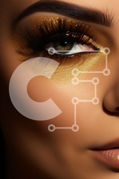 Intra Συλλεκτικό Ξύλινο Παζλ Plywood  4mm - Λαμπερό μακιγιάζ ματιών με χρυσές και καφέ αποχρώσεις Σε Ξύλινο Κουτί - Διαστάσεις Puzzle: 10x10 cm – 25 κομμάτια