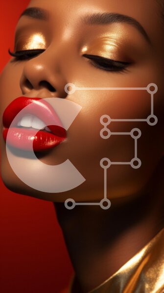 Intra Συλλεκτικό Ξύλινο Παζλ Plywood  4mm - Λαμπερό πορτρέτο μιας γυναίκας με έντονο μακιγιάζ Σε Ξύλινο Κουτί - Διαστάσεις Puzzle: 10x10 cm – 25 κομμάτια