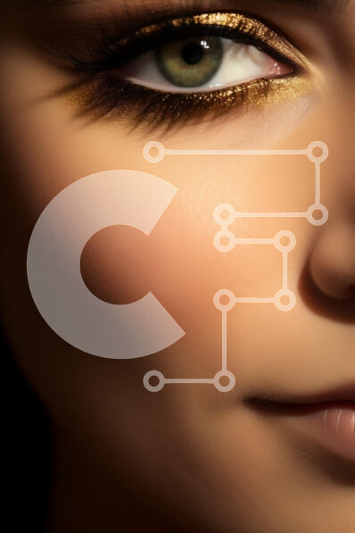 Intra Συλλεκτικό Ξύλινο Παζλ Plywood  4mm - Κοντινό πλάνο ενός γυναικείου ματιού με χρυσό μακιγιάζ Σε Ξύλινο Κουτί - Διαστάσεις Puzzle: 10x10 cm – 25 κομμάτια