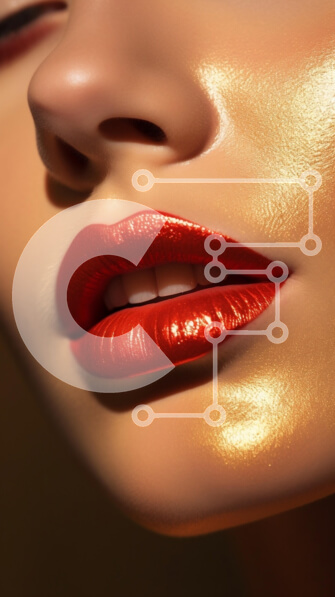 Intra Συλλεκτικό Ξύλινο Παζλ Plywood  4mm - Κοντινό πλάνο Glamourous Lips με κόκκινο κραγιόν Σε Ξύλινο Κουτί - Διαστάσεις Puzzle: 10x10 cm – 25 κομμάτια