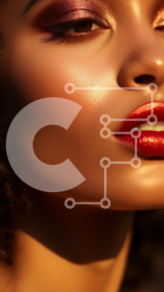 Intra Συλλεκτικό Ξύλινο Παζλ Plywood  4mm - Κοντινό πλάνο με όμορφο μακιγιάζ με λαμπερό δέρμα και έντονο χρώμα στα χείλη Σε Ξύλινο Κουτί - Διαστάσεις Puzzle: 10x10 cm – 25 κομμάτια