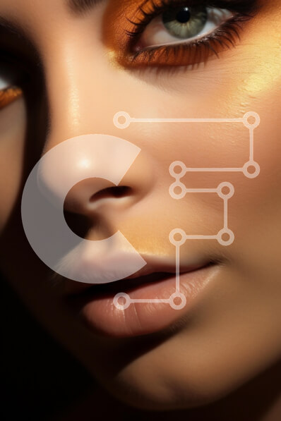 Intra Συλλεκτικό Ξύλινο Παζλ Plywood  4mm - Κοντινό πλάνο γυναικείου προσώπου με ζωηρό μακιγιάζ Σε Ξύλινο Κουτί - Διαστάσεις Puzzle: 10x10 cm – 25 κομμάτια