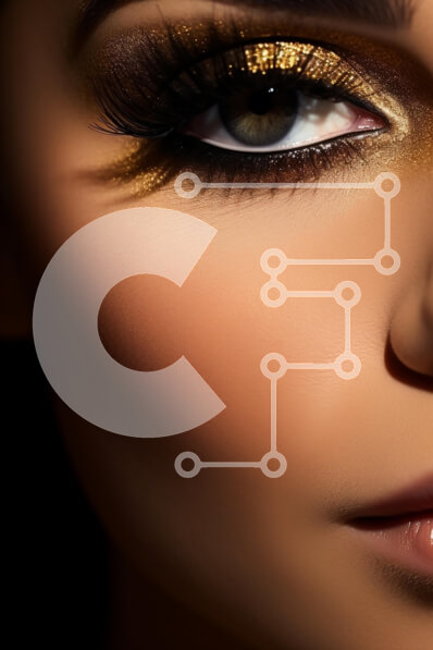 Intra Συλλεκτικό Ξύλινο Παζλ Plywood  4mm - Κοντινό πλάνο του δραματικού μακιγιάζ ματιών Σε Ξύλινο Κουτί - Διαστάσεις Puzzle: 10x10 cm – 25 κομμάτια