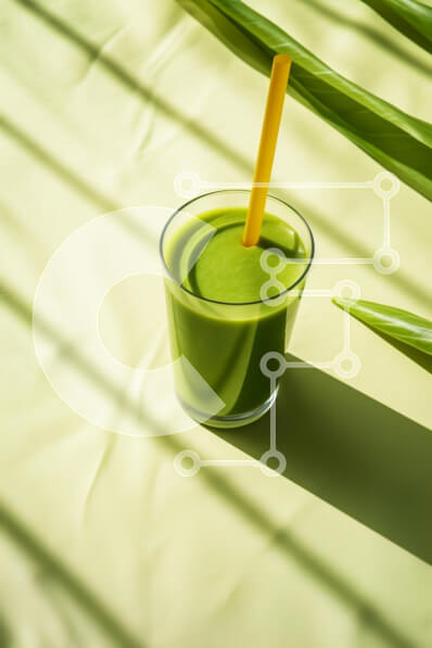 Σετ των 2 Intra Συλλεκτικό Ξύλινο Παζλ Plywood  4mm - Πράσινο Smoothie σε διαφανές ποτήρι με κίτρινο καλαμάκι Σε Ξύλινο Κουτί - Διαστάσεις: 10x10 cm – 25 κομμάτια