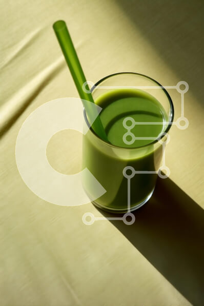 Σετ των 2 Intra Συλλεκτικό Ξύλινο Παζλ Plywood  4mm - Δροσιστικό πράσινο Smoothie στο τραπέζι Σε Ξύλινο Κουτί - Διαστάσεις: 10x10 cm – 25 κομμάτια