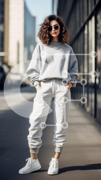 Intra Συλλεκτικό Ξύλινο Παζλ Plywood  4mm - Μοντέρνα αστική μόδα με υπερμεγέθη πουλόβερ και παντελόνι Σε Ξύλινο Κουτί - Διαστάσεις Puzzle: 10x10 cm – 25 κομμάτια