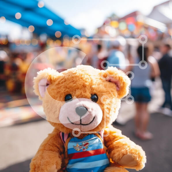 Intra Συλλεκτικό Ξύλινο Παζλ Plywood  4mm - Χαρούμενο αρκουδάκι σε μια έκθεση Σε Ξύλινο Κουτί - Διαστάσεις Puzzle: 10x10 cm – 25 κομμάτια