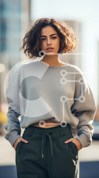 Intra Συλλεκτικό Ξύλινο Παζλ Plywood  4mm - Νεαρή γυναίκα στην αστική μόδα Σε Ξύλινο Κουτί - Διαστάσεις Puzzle: 10x10 cm – 25 κομμάτια