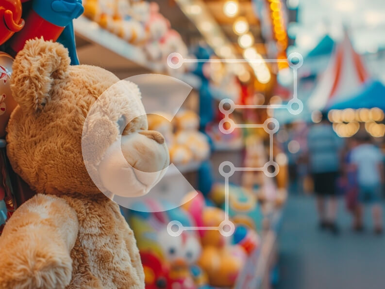 Intra Συλλεκτικό Ξύλινο Παζλ Plywood  4mm - Teddy Bear σε ένα καρναβάλι Σε Ξύλινο Κουτί - Διαστάσεις Puzzle: 10x10 cm – 25 κομμάτια