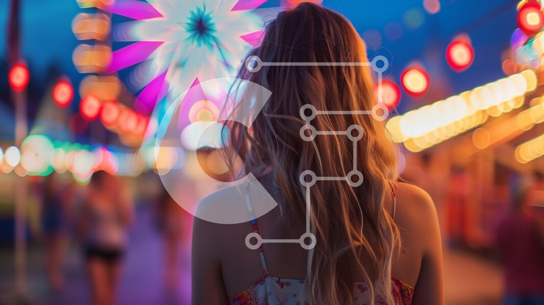 Intra Συλλεκτικό Ξύλινο Παζλ Plywood  4mm - Γυναίκα στο καρναβάλι με τα πολύχρωμα φώτα Σε Ξύλινο Κουτί - Διαστάσεις Puzzle: 10x10 cm – 25 κομμάτια