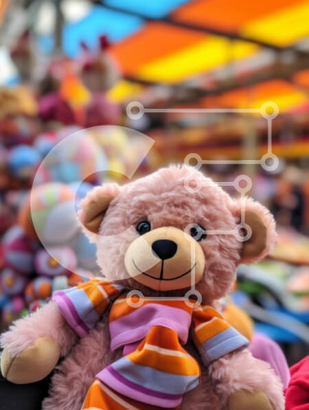 Intra Συλλεκτικό Ξύλινο Παζλ Plywood  4mm - Χαριτωμένο βελούδινο αρκουδάκι με πολύχρωμο κασκόλ Σε Ξύλινο Κουτί - Διαστάσεις: 10x10 cm – 25 κομμάτια