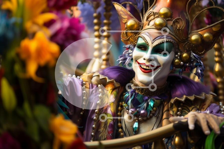 Intra Συλλεκτικό Ξύλινο Παζλ Plywood  4mm - Καρναβαλίστας με πολύχρωμη στολή και λουλούδια Σε Ξύλινο Κουτί - Διαστάσεις: 10x10 cm – 25 κομμάτια