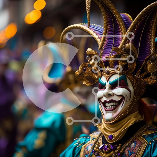 Intra Συλλεκτικό Ξύλινο Παζλ Plywood  4mm - Αποκριάτικη γιορτή με περίτεχνες μάσκες Σε Ξύλινο Κουτί - Διαστάσεις: 10x10 cm – 25 κομμάτια