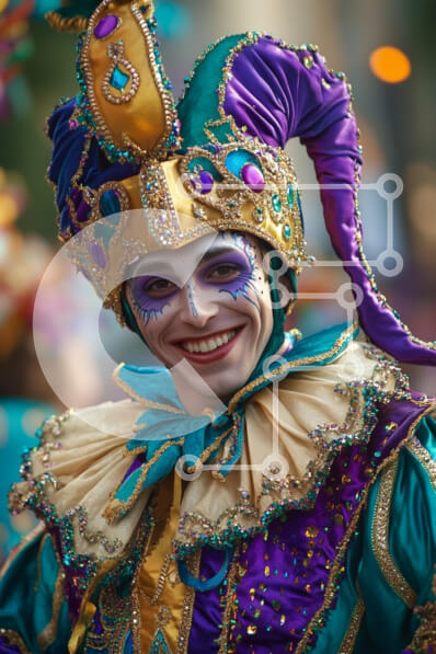 Intra Συλλεκτικό Ξύλινο Παζλ Plywood  4mm - Καρναβαλίστρια με γιορτινή ενδυμασία Σε Ξύλινο Κουτί - Διαστάσεις: 10x10 cm – 25 κομμάτια