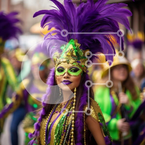 Intra Συλλεκτικό Ξύλινο Παζλ Plywood  4mm - Αποκριάτικη γιορτή με πολύχρωμες στολές Σε Ξύλινο Κουτί - Διαστάσεις: 10x10 cm – 25 κομμάτια