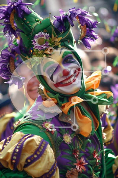 Intra Συλλεκτικό Ξύλινο Παζλ Plywood  4mm - Καρναβαλικός Κλόουν με πολύχρωμη στολή Σε Ξύλινο Κουτί - Διαστάσεις: 10x10 cm – 25 κομμάτια