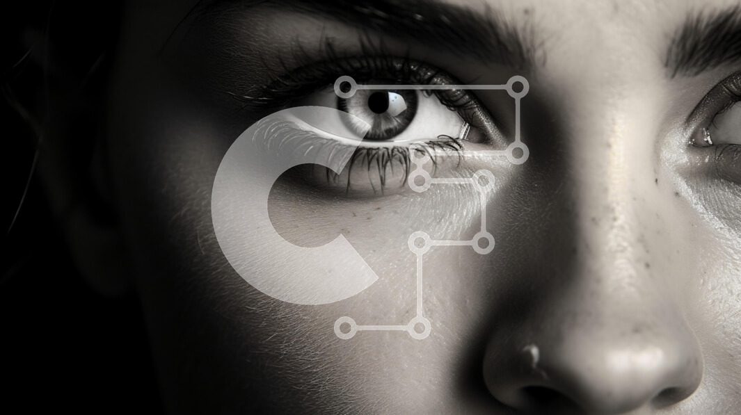 Intra Συλλεκτικό Ξύλινο Παζλ Plywood  4mm - Κοντινό πλάνο Πορτρέτο του προσώπου ενός ατόμου σε μαύρο και άσπρο Σε Ξύλινο Κουτί - Διαστάσεις Puzzle: 10x10 cm – 25 κομμάτια