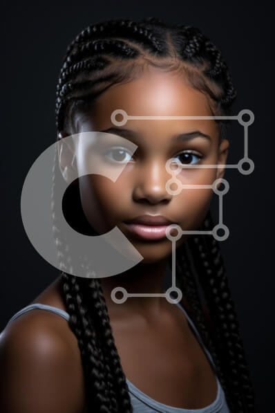 Intra Συλλεκτικό Ξύλινο Παζλ Plywood  4mm - Πορτρέτο ενός νεαρού κοριτσιού με πλεξούδες Σε Ξύλινο Κουτί - Διαστάσεις Puzzle: 10x10 cm – 25 κομμάτια