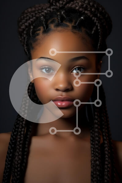 Intra Συλλεκτικό Ξύλινο Παζλ Plywood  4mm - Πορτρέτο ενός νεαρού κοριτσιού με πλεγμένα μαλλιά Σε Ξύλινο Κουτί - Διαστάσεις Puzzle: 10x10 cm – 25 κομμάτια