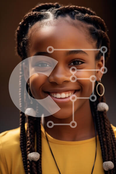 Intra Συλλεκτικό Ξύλινο Παζλ Plywood  4mm - Χαμογελώντας νεαρή κοπέλα με πλεγμένα μαλλιά Σε Ξύλινο Κουτί - Διαστάσεις Puzzle: 10x10 cm – 25 κομμάτια