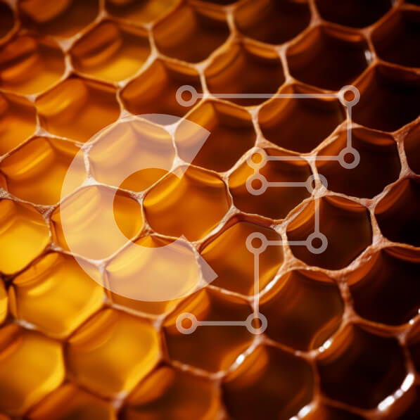 Intra Συλλεκτικό Ξύλινο Παζλ Plywood  4mm - Κοντινό πλάνο της κηρήθρας με μέλι Σε Ξύλινο Κουτί - Διαστάσεις: 10x10 cm – 25 κομμάτια