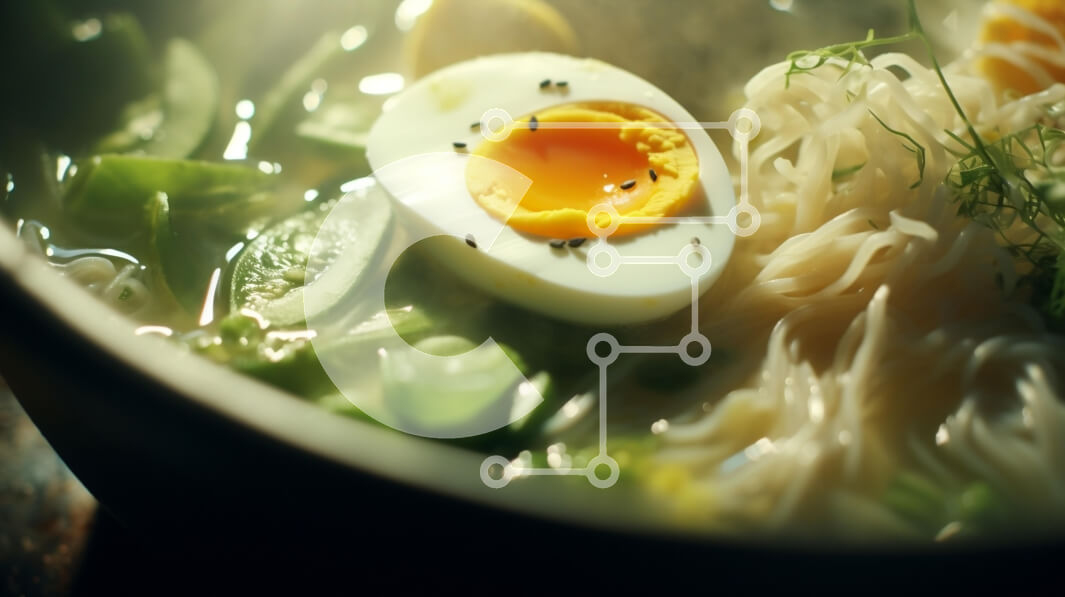 Σετ των 2 Intra Συλλεκτικό Ξύλινο Παζλ Plywood  4mm - Μπολ Νουντλς σούπας με μαλακό βραστό αυγό Σε Ξύλινο Κουτί - Διαστάσεις: 10x10 cm – 25 κομμάτια