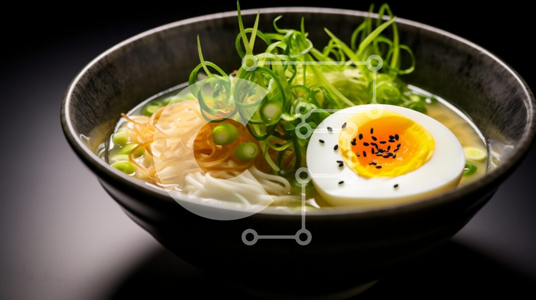 Σετ των 2 Intra Συλλεκτικό Ξύλινο Παζλ Plywood  4mm - Νόστιμο μπολ Ramen με αυγό και πράσινα κρεμμυδάκια Σε Ξύλινο Κουτί - Διαστάσεις: 10x10 cm – 25 κομμάτια