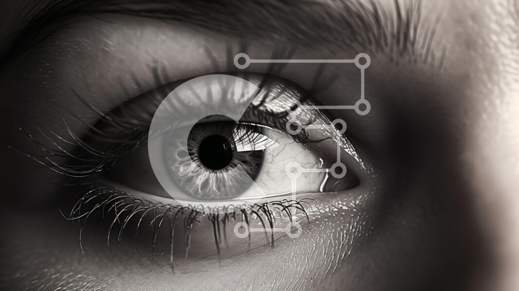 Intra Συλλεκτικό Ξύλινο Παζλ Plywood  4mm - Κοντινό πλάνο ενός ανθρώπινου ματιού Σε Ξύλινο Κουτί - Διαστάσεις Puzzle: 10x10 cm – 25 κομμάτια