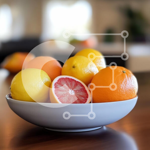 Σετ των 2 Intra Συλλεκτικό Ξύλινο Παζλ Plywood  4mm - Πολύχρωμα εσπεριδοειδή σε ένα μπολ Σε Ξύλινο Κουτί - Διαστάσεις: 10x10 cm – 25 κομμάτια