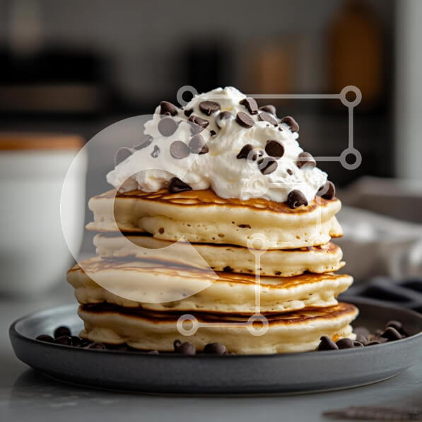 Σετ των 2 Intra Συλλεκτικό Ξύλινο Παζλ Plywood  4mm - Στοίβα από αφράτες τηγανίτες με σαντιγί και τσιπς σοκολάτας Σε Ξύλινο Κουτί - Διαστάσεις: 10x10 cm – 25 κομμάτια