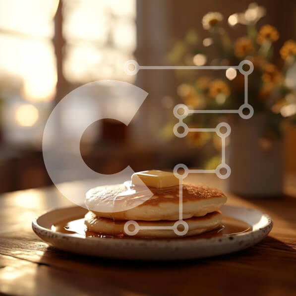 Σετ των 2 Intra Συλλεκτικό Ξύλινο Παζλ Plywood  4mm - Αφράτες τηγανίτες με σιρόπι και βούτυρο Σε Ξύλινο Κουτί - Διαστάσεις: 10x10 cm – 25 κομμάτια