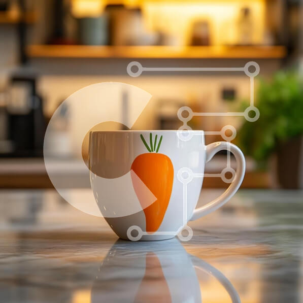 Intra Συλλεκτικό Ξύλινο Παζλ Plywood  4mm - Κεραμική κούπα με σχέδιο καρότο Σε Ξύλινο Κουτί - Διαστάσεις: 10x10 cm – 25 κομμάτια