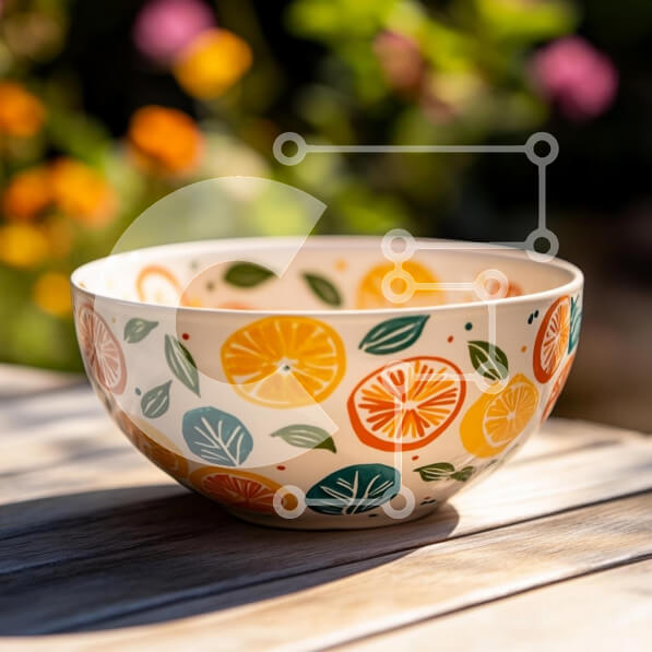 Intra Συλλεκτικό Ξύλινο Παζλ Plywood  4mm - Πολύχρωμο διακοσμητικό μπολ με σχέδια φρούτων Σε Ξύλινο Κουτί - Διαστάσεις: 10x10 cm – 25 κομμάτια