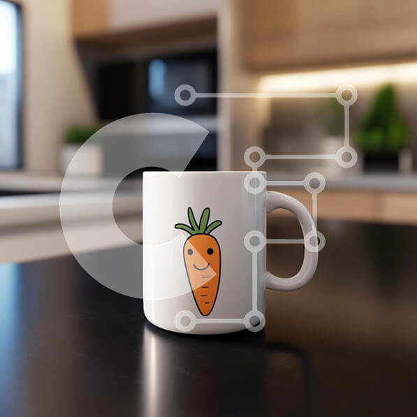 Intra Συλλεκτικό Ξύλινο Παζλ Plywood  4mm - Παιχνιδιάρικη κούπα καρότου στη μοντέρνα κουζίνα Σε Ξύλινο Κουτί - Διαστάσεις: 10x10 cm – 25 κομμάτια