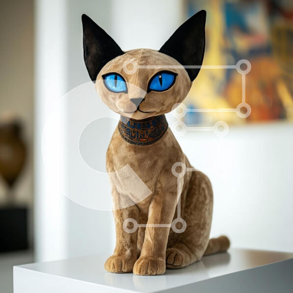 Intra Συλλεκτικό Ξύλινο Παζλ Plywood  4mm - Διακοσμητική βελούδινη γάτα Σιάμ Σε Ξύλινο Κουτί - Διαστάσεις: 10x10 cm – 25 κομμάτια