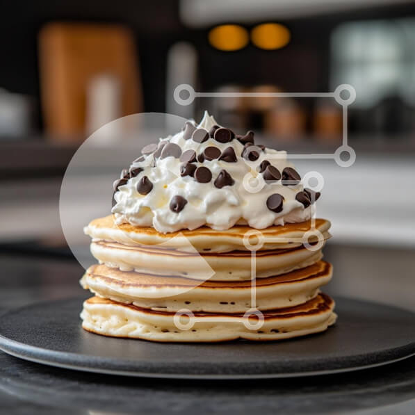 Σετ των 2 Intra Συλλεκτικό Ξύλινο Παζλ Plywood  4mm - Λαχταριστές τηγανίτες με σαντιγί και τσιπς σοκολάτας Σε Ξύλινο Κουτί - Διαστάσεις: 10x10 cm – 25 κομμάτια