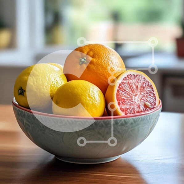 Σετ των 2 Intra Συλλεκτικό Ξύλινο Παζλ Plywood  4mm - Ποικιλία εσπεριδοειδών σε διακοσμητικό μπολ Σε Ξύλινο Κουτί - Διαστάσεις: 10x10 cm – 25 κομμάτια