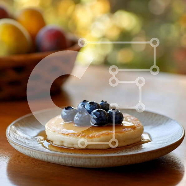 Σετ των 2 Intra Συλλεκτικό Ξύλινο Παζλ Plywood  4mm - Τηγανίτες με βατόμουρα και σιρόπι Σε Ξύλινο Κουτί - Διαστάσεις: 10x10 cm – 25 κομμάτια