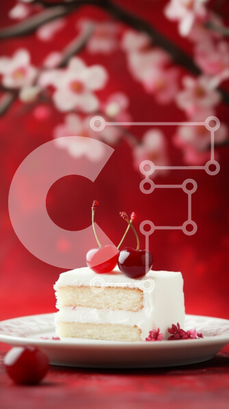 Intra Συλλεκτικό Ξύλινο Παζλ Plywood  4mm - Νόστιμη φέτα κέικ με κεράσια Σε Ξύλινο Κουτί - Διαστάσεις: 10x10 cm – 25 κομμάτια