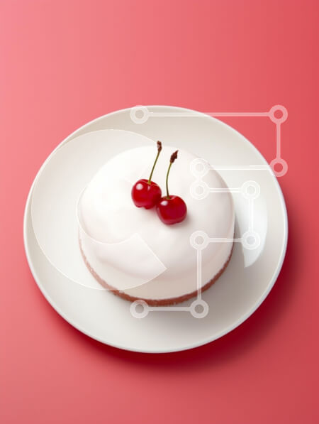 Σετ των 2 Intra Συλλεκτικό Ξύλινο Παζλ Plywood  4mm - Στρογγυλό κέικ με κεράσια σε ένα πιάτο Σε Ξύλινο Κουτί - Διαστάσεις: 10x10 cm – 25 κομμάτια